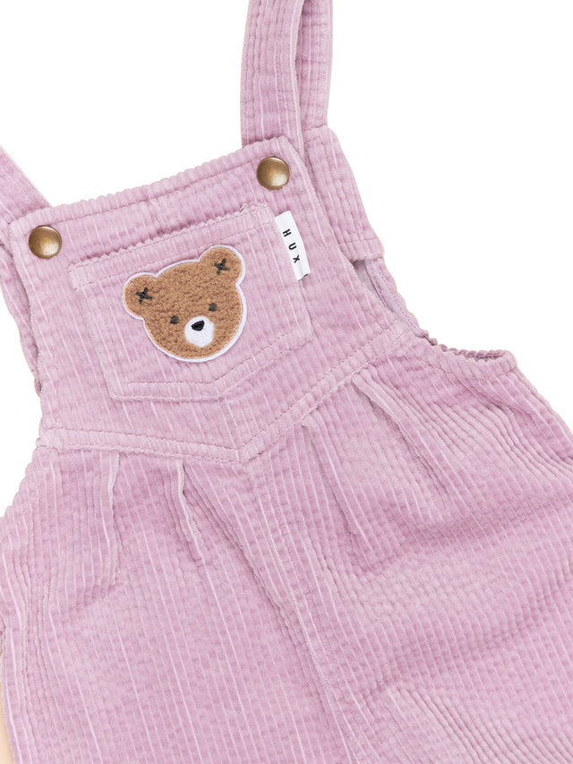 Detail view of HUXBABY Orchid Cord Overalls