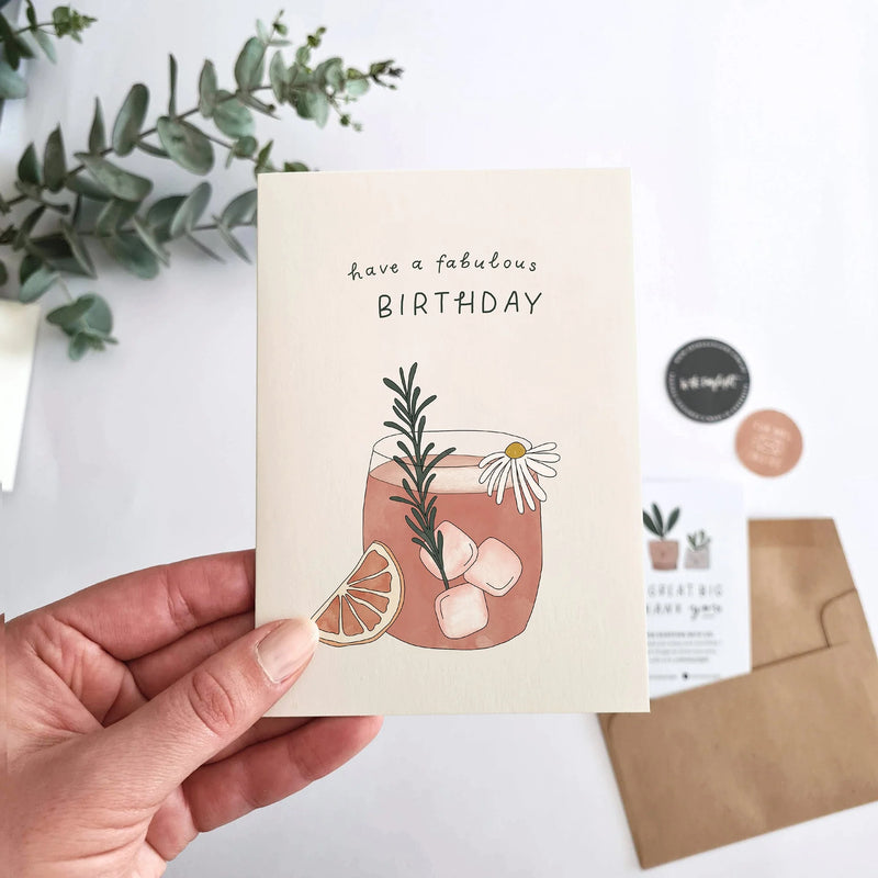 Hand holding IN THE DAYLIGHT - Birthday Cocktail Greeting Card