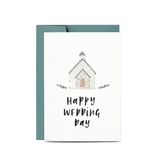 IN THE DAYLIGHT - Happy Wedding Day Chapel Greeting Card