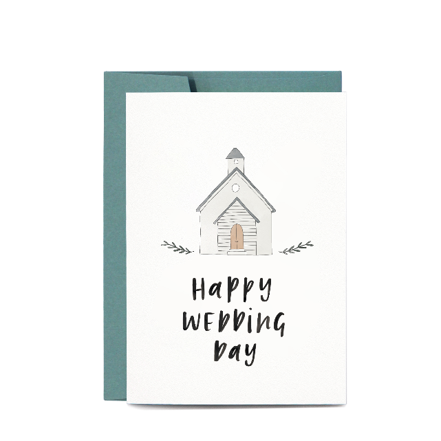 IN THE DAYLIGHT - Happy Wedding Day Chapel Greeting Card