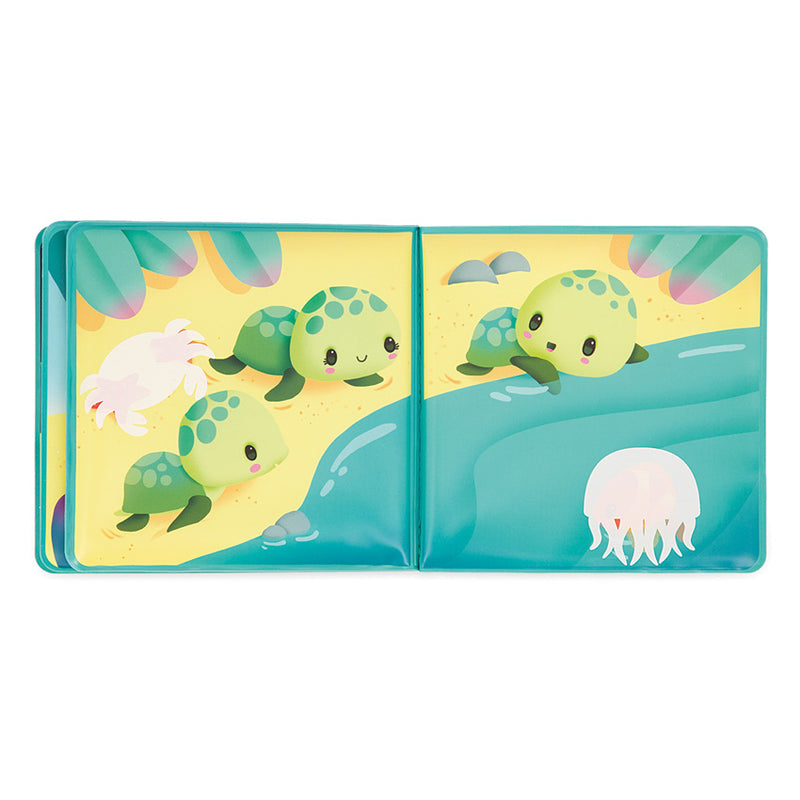 JANOD Magic Bath Book Turtles open pages
