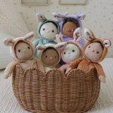 OLLI ELLA Dinky Dinkum Fluffle Family sitting in a rattan basket