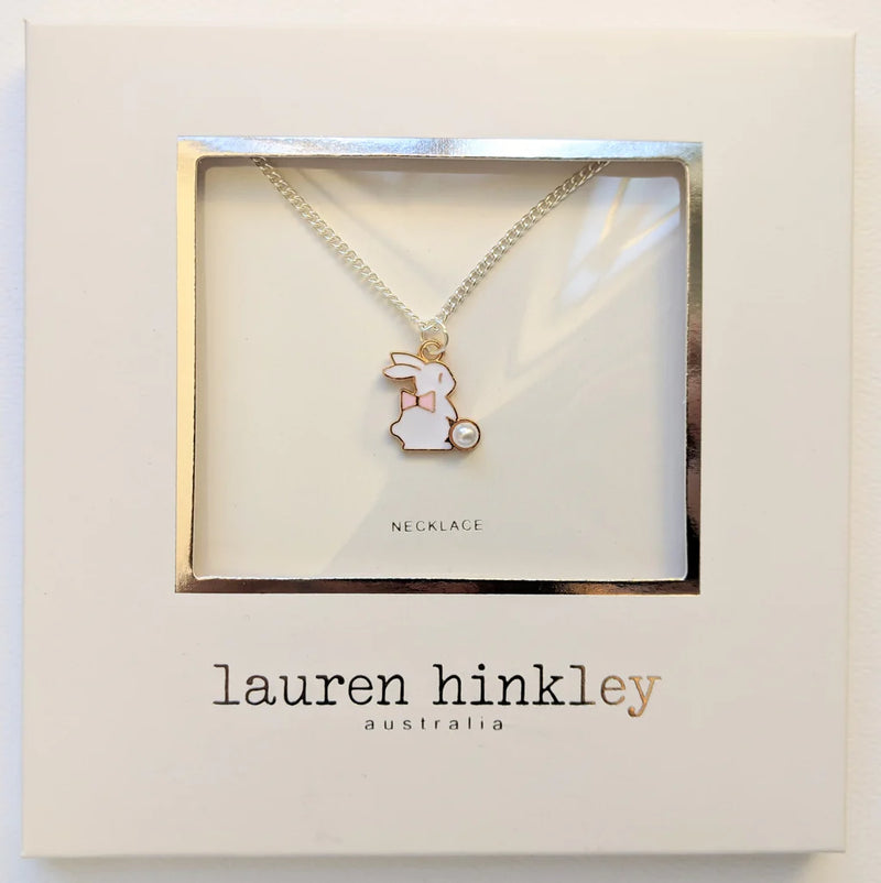 LAUREN HINKLEY Bunny Necklace packaged