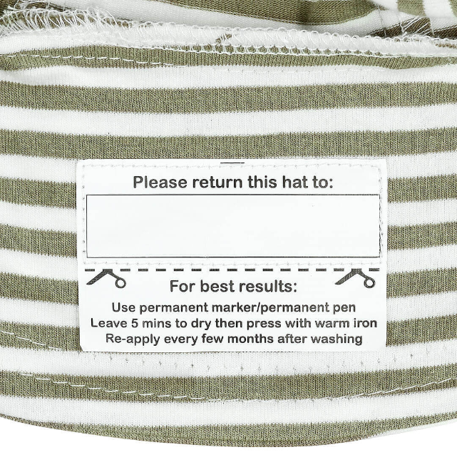 Name tag for BEDHEAD HATS Legionnaire Flap Sun Hat - Khaki Stripe