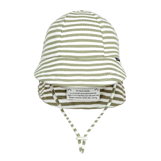 BEDHEAD HATS Legionnaire Flap Sun Hat - Khaki Stripe