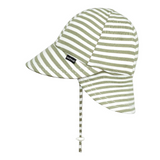 Side view BEDHEAD HATS Legionnaire Flap Sun Hat - Khaki Stripe