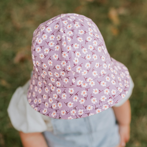 Top view of child wearing BEDHEAD HATS Toddler Bucket Sun Hat - Lana