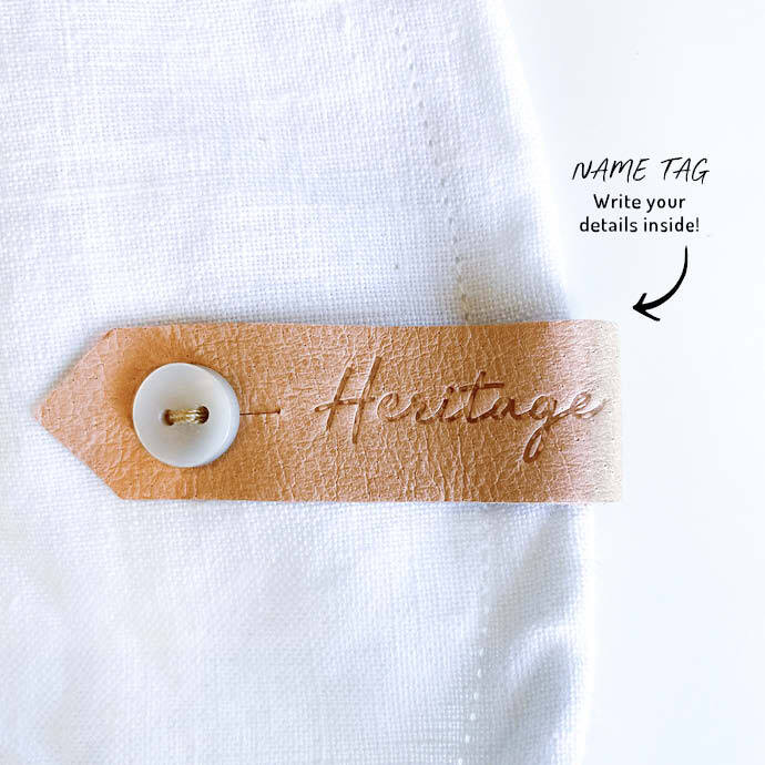 Leather tag to write name on