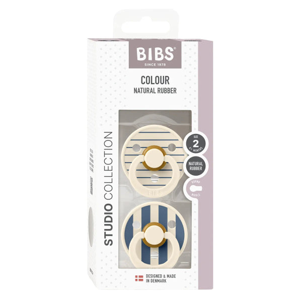 BIBS Studio Colour - Pin Ivory Steel Blue Mix 2 Pack