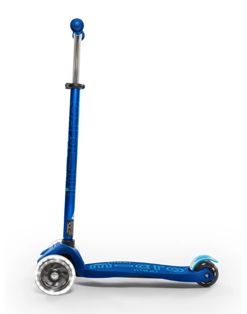 Blue scooter with a white background