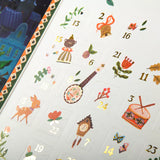  advent calendar with cartoon characters and decorative elements