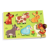 DJECO 12 piece Wooden Farm Animal Puzzle