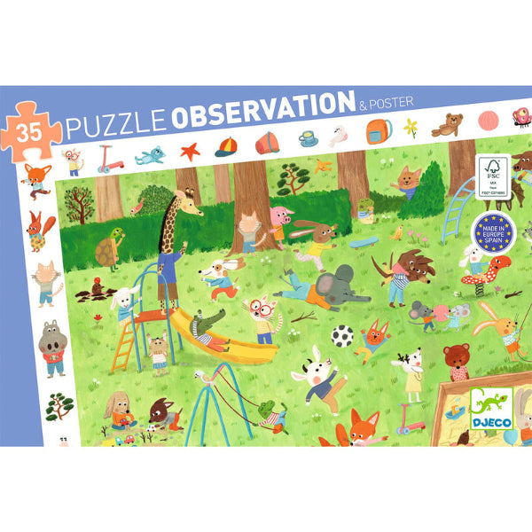 DJECO Little Friends Garden 35pc Obervation Puzzle BOXED