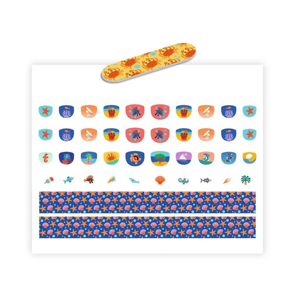 Sheet of DJECO 120 Mediterranean Nail Stickers