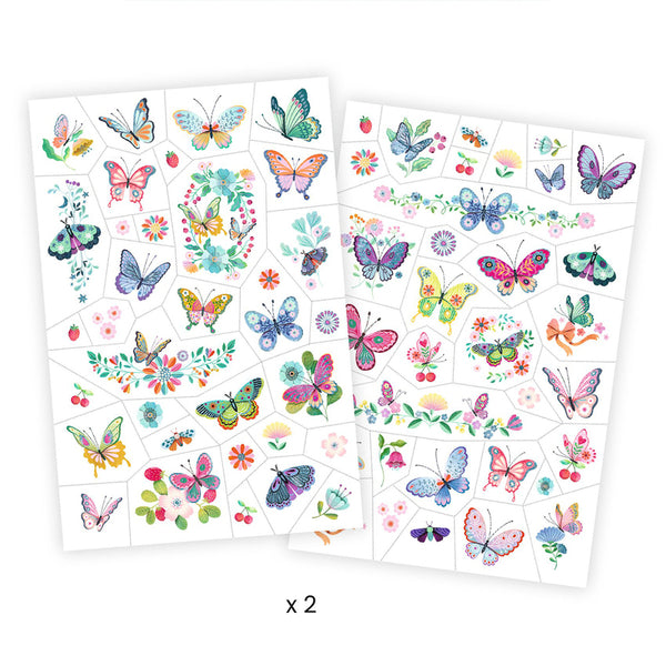 Two sheets of butterfly tattoos