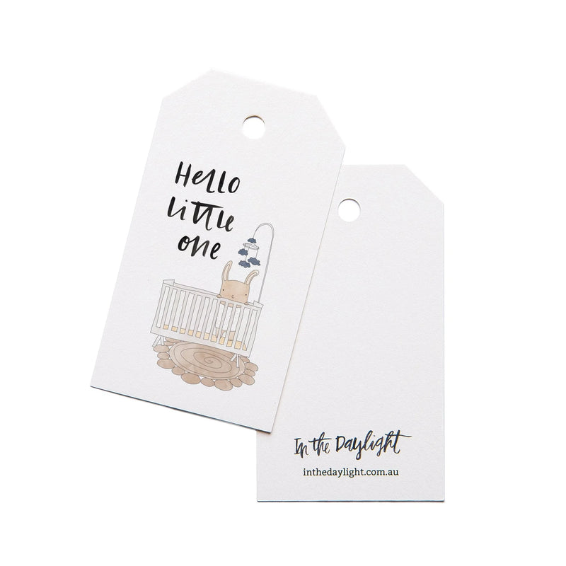 Front and back of IN THE DAYLIGHT - Baby Crib Gift Tag