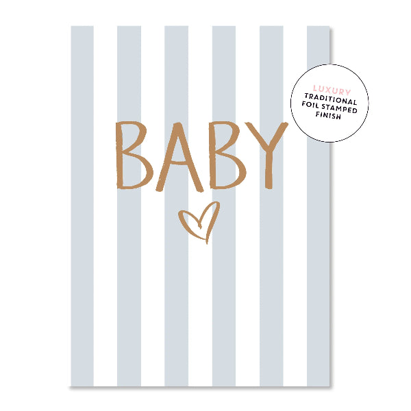 BLUE STRIPE BABY CARD