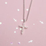 LAUREN HINKLEY Diamante Cross Necklace