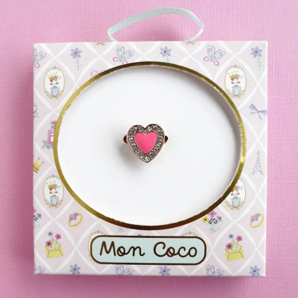 MON COCO Bling Heart Ring boxed