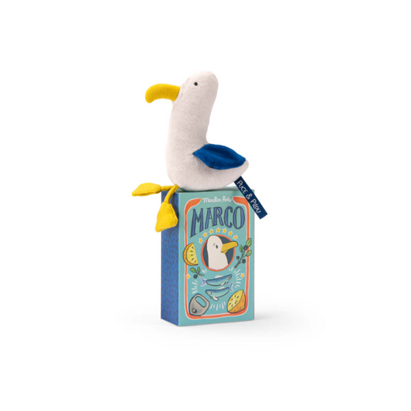 MOULIN ROTY Puce & Pilou - Marco the seagull rattle in box