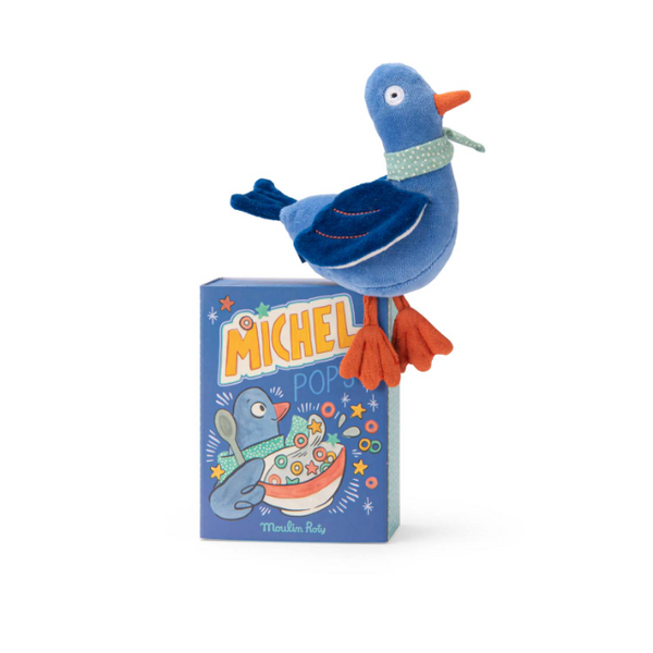 MOULIN ROTY Puce & Pilou - Michel the pigeon rattle in box