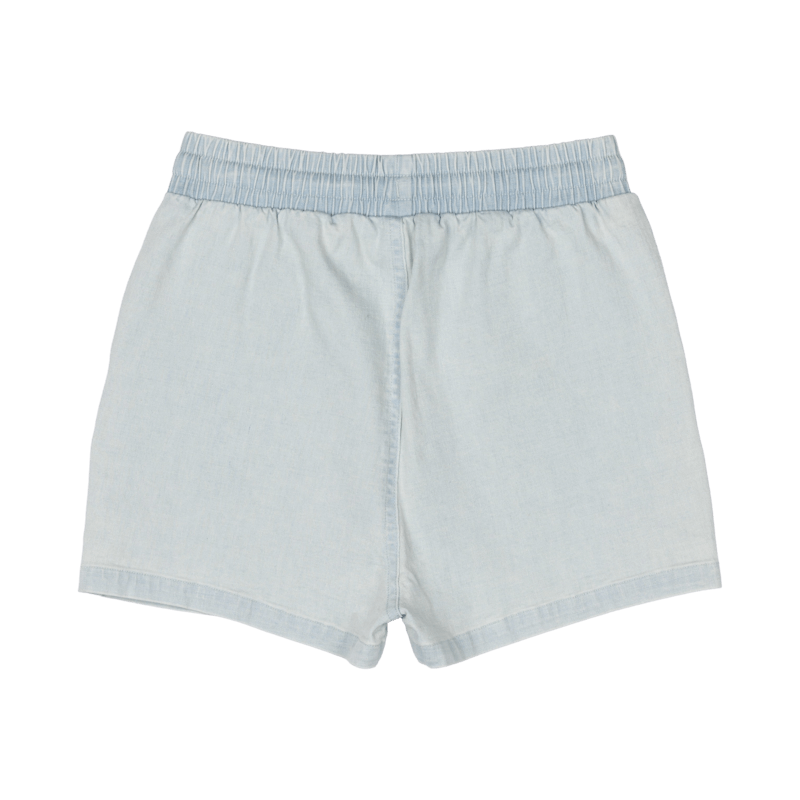 ROCK YOUR BABY Light Blue Chambray Shorts back view