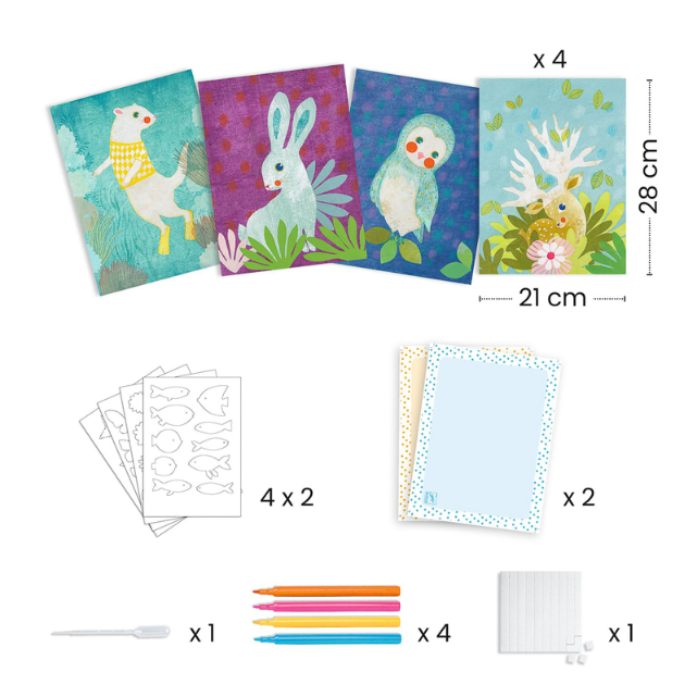 DJECO Blotting Paper Drawing Set contents