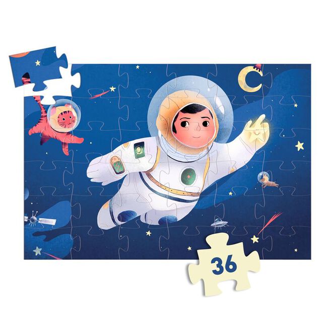 DJECO Astronaut On the Moon 36 pc Silhouette Puzzle
