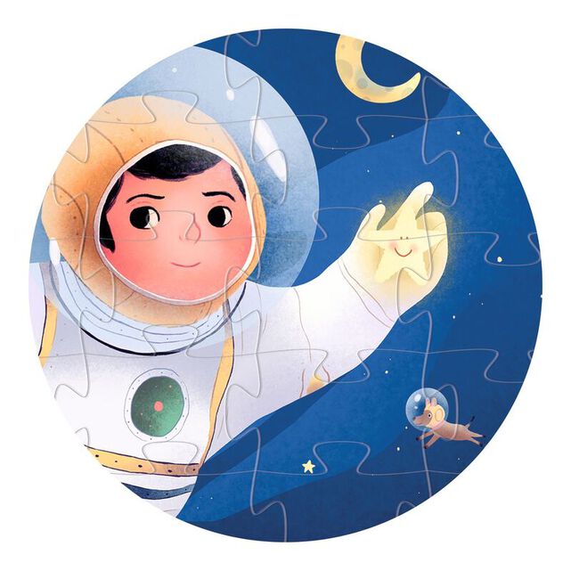 DJECO Astronaut On the Moon 36 pc Silhouette Puzzle detail view