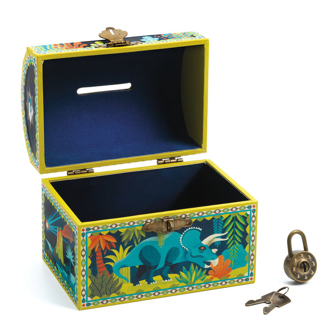 DJECO Dinosaur Money Box open