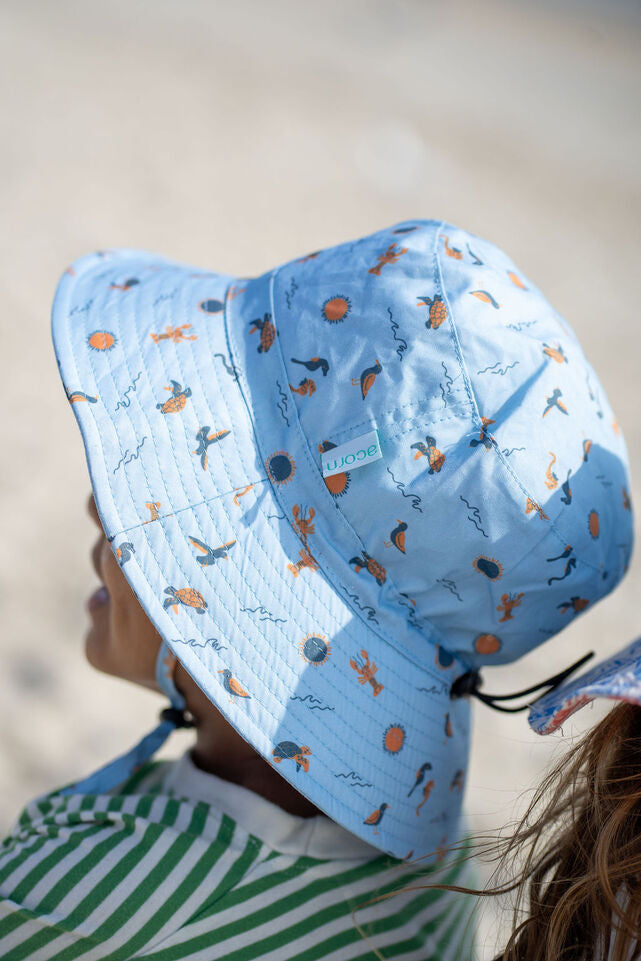 SIDE VIEW OF ACORN Sea Life Wide Brim Bucket Hat