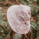 Child wearing 'Sightseer' Girls Wide-Brimmed Sun Bonnet -Ramble / Rosa - top view