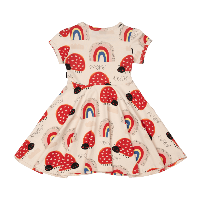 ROCK YOUR BABY Love Bug Rainbow Waisted Dress BACK VIEW