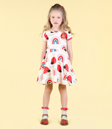 GIRL WEARING ROCK YOUR BABY Love Bug Rainbow Waisted Dress