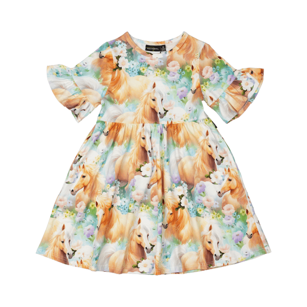 ROCK YOUR BABY Icelandic Ponies Bell Sleeve Dress