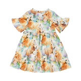 ROCK YOUR BABY Icelandic Ponies Bell Sleeve Dress BACK VIEW