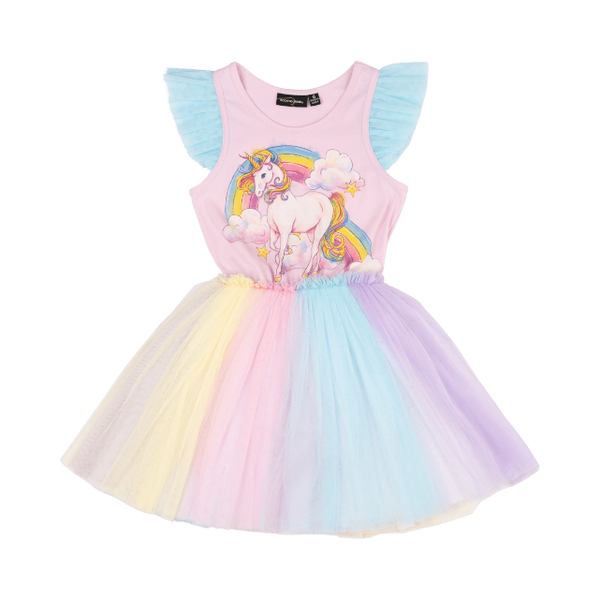 ROCK YOUR BABY Unicorn Rainbow Singlet Circus Dress