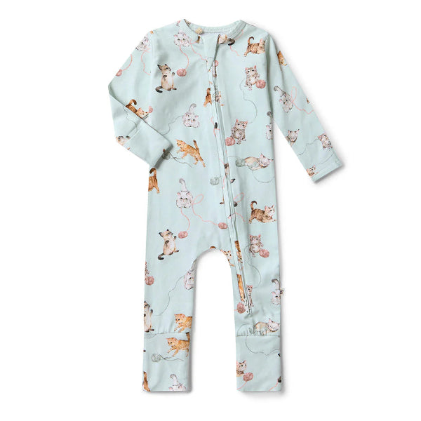 SNUGGLE HUNNY Kittens Organic Snugglesuit Convertible Romper