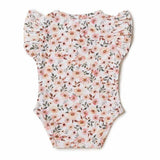 Back view of SNUGGLE HUNNY Spring Floral Short Sleeve Organic Bodysuit