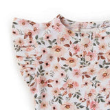 Detail view of SNUGGLE HUNNY Spring Floral Short Sleeve Organic Bodysuit