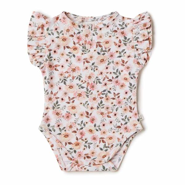 SNUGGLE HUNNY Spring Floral Short Sleeve Organic Bodysuit