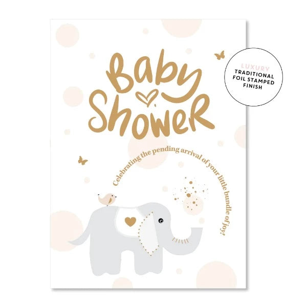 JUST SMITTEN CARDS Baby Shower Elephant