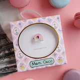 MON COCO Rainbow Heart Ring boxed
