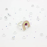 MON COCO Rainbow Heart Ring side view