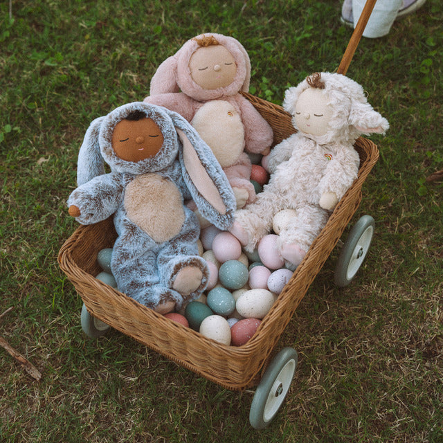 OLLI ELLA Cozy Dinkums Bunny Flopsy - Rose in trolley with Lamby Pookie and Bunny Muffin 