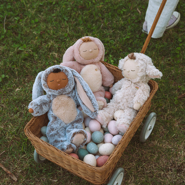 OLLI ELLA Cozy Dinkums Bunny Flopsy - Rose in trolley with Lamby Pookie and Bunny Muffin 