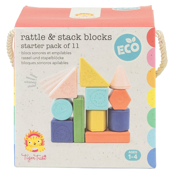 TIGER TRIBE Rattle & Stack Blocks - Starter Pack Of 11 packaged