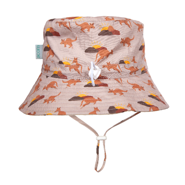 BACK VIEW ACORN Aussie Sunset Wide Brim Bucket Hat