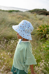 CHILD WEARING ACORN Sea Life Wide Brim Bucket Hat SIDE VIEW