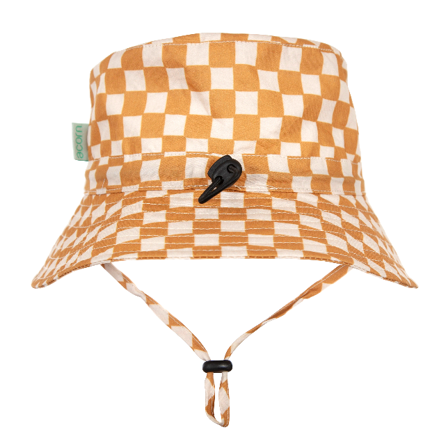 BACK VIEW ACORN Checkmate Wide Brim Bucket Hat